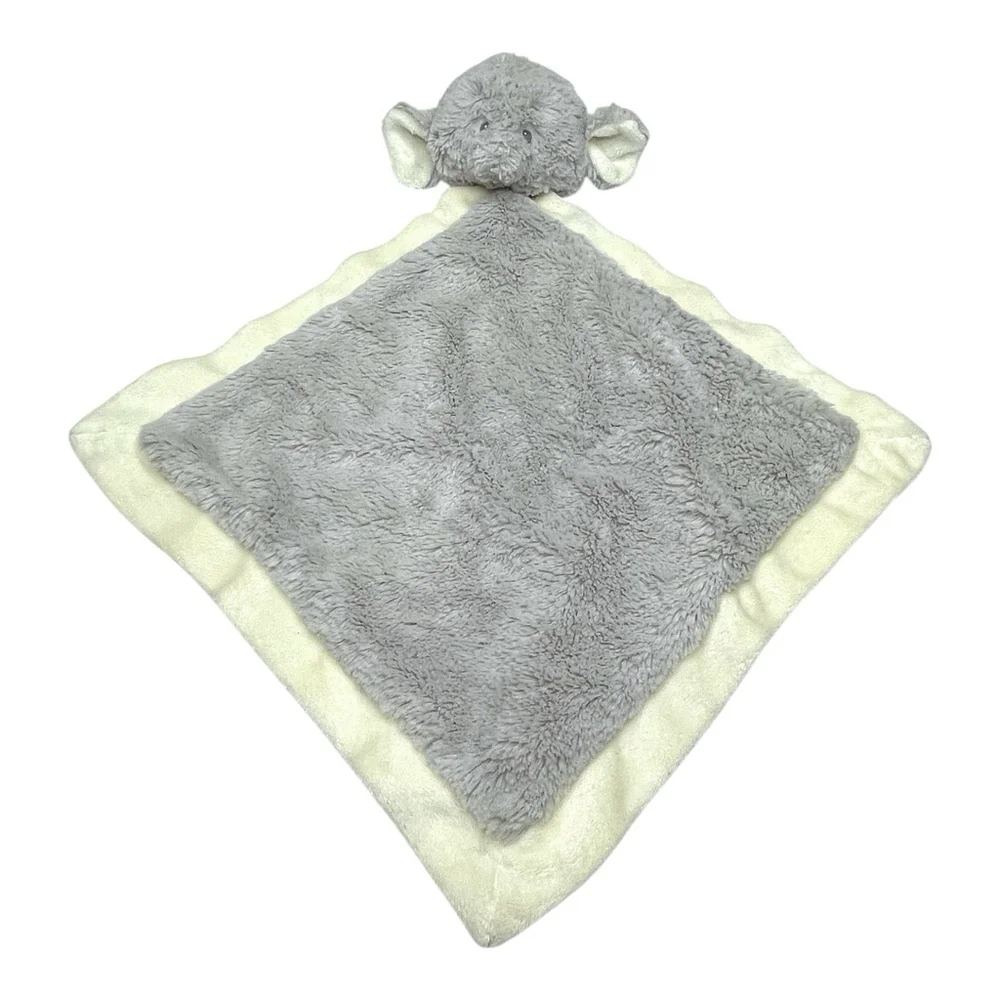 Baby Ganz Emerson Elephant Lovey Security Blanket Toy Gray Cream 13” NO TAGS